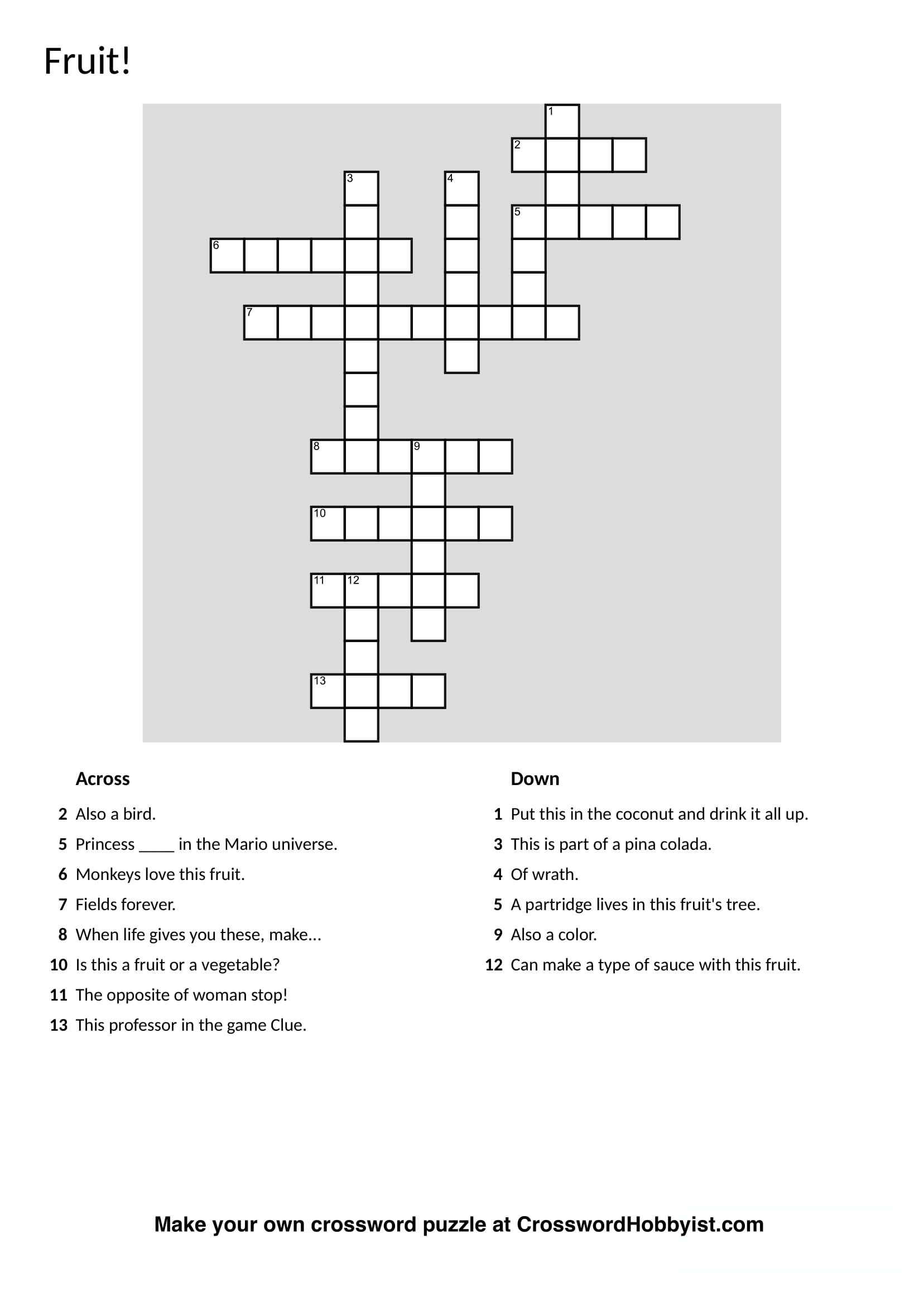 Make Your Own Crossword Puzzle Printable Make Your Own Crossword Puzzle Printable