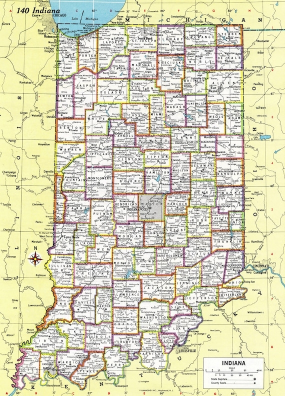 Printable Map Of Indiana Counties