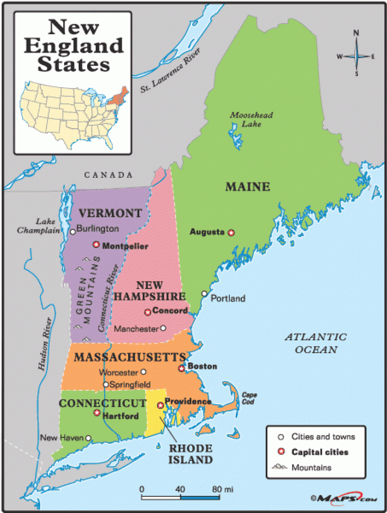 Map Of New England Printable Ruby Printable Map