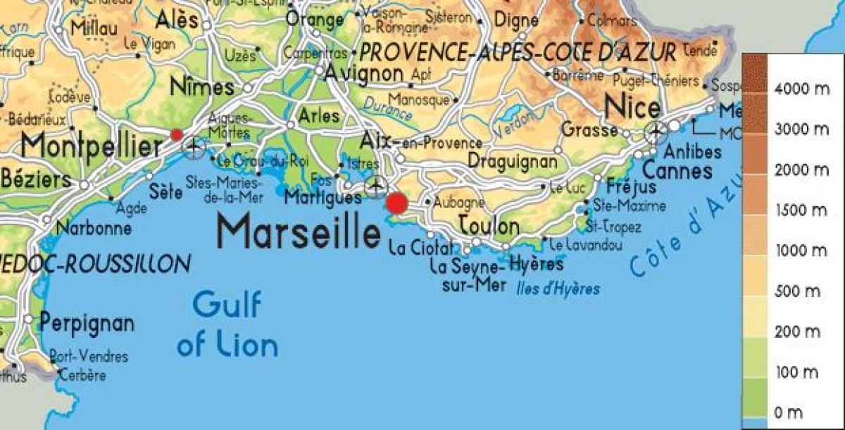 Printable Map Of Southern France