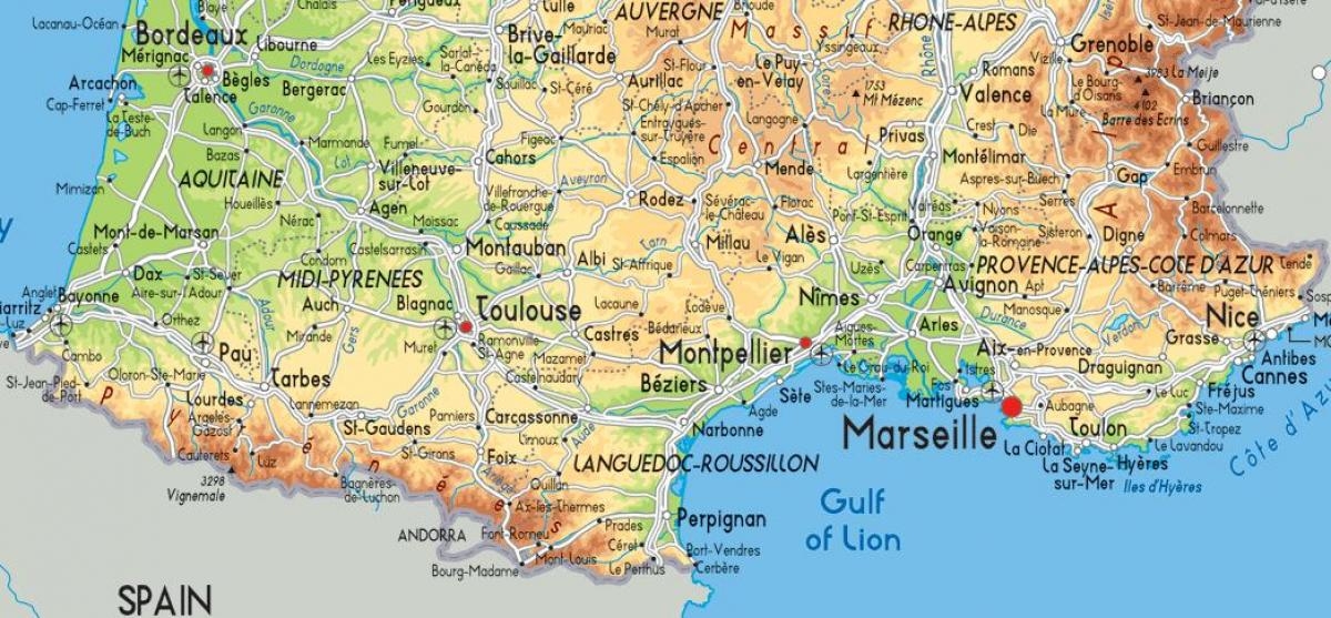 Map Of South France With Cities Rhea Velvet