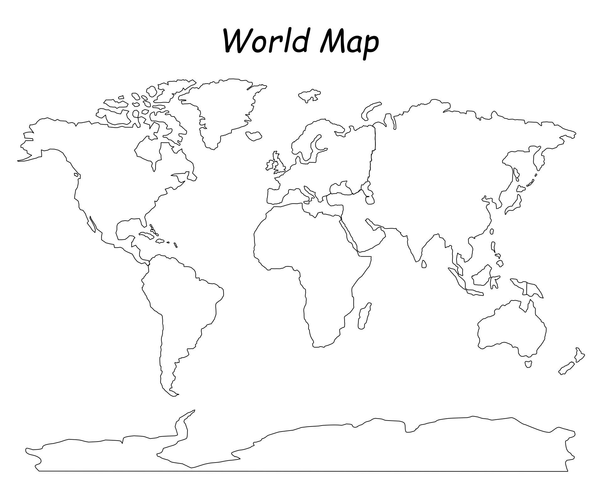 Map Of The World Outline Printable Maja M Knudsen