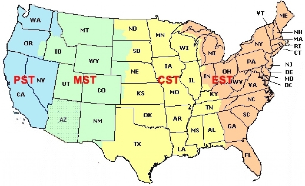 Map Of US Time Zones Printable Ruby Printable Map