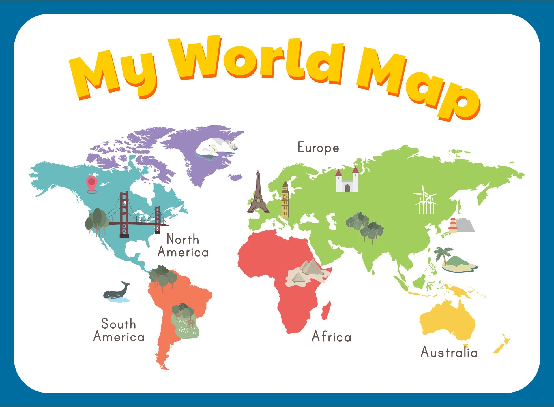 Map Of World Free Printable Some Maps Show And Divide The Regions 