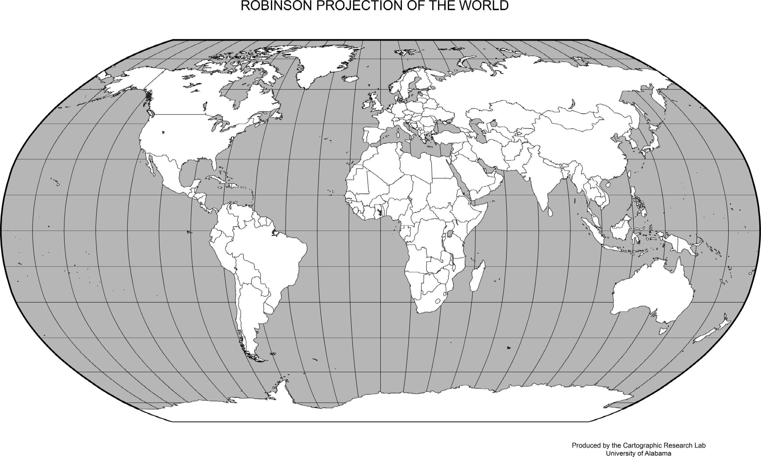 Flat Map Of The World Printable