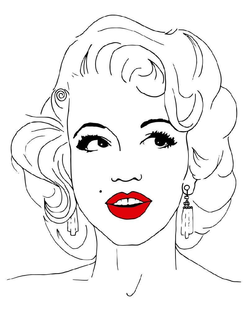 Marilyn Monroe Cartoon Coloring Page