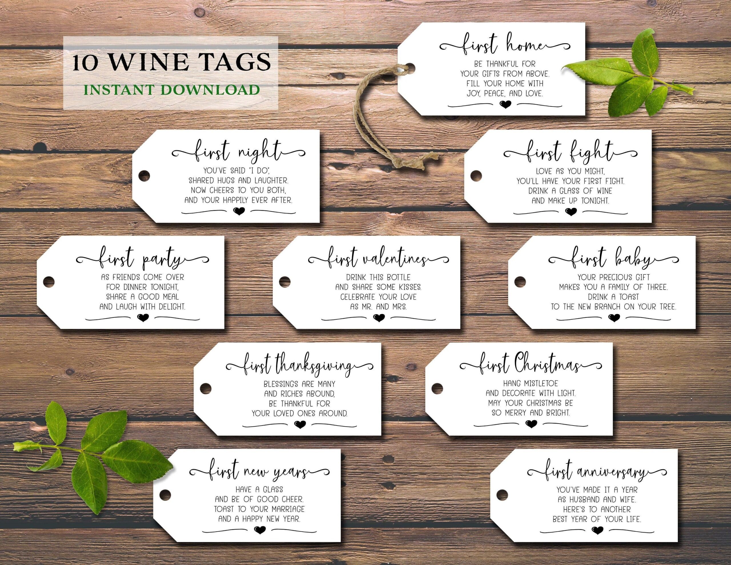 Marriage First Year Milestone Labels Free Printable