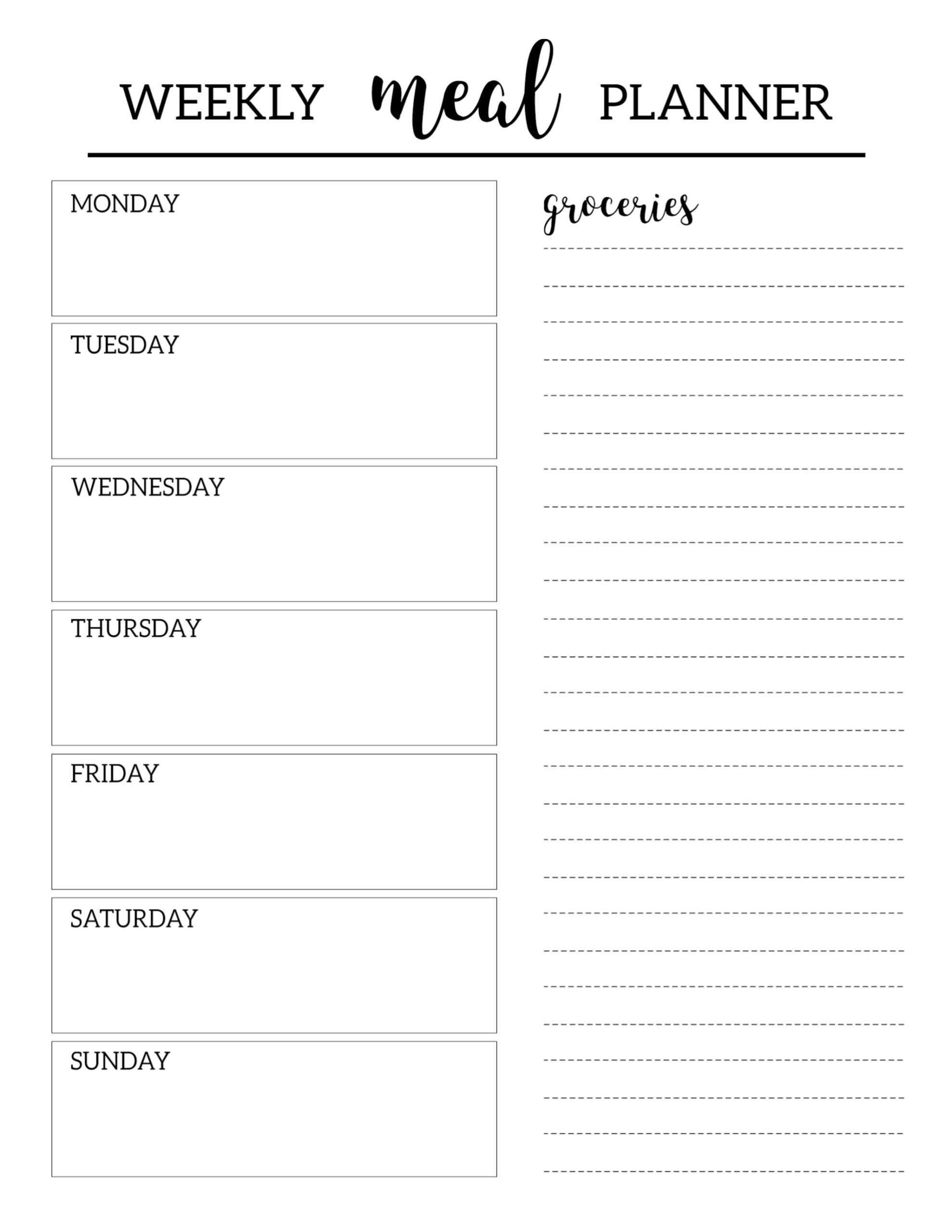 Meal Planner Template Free Printable