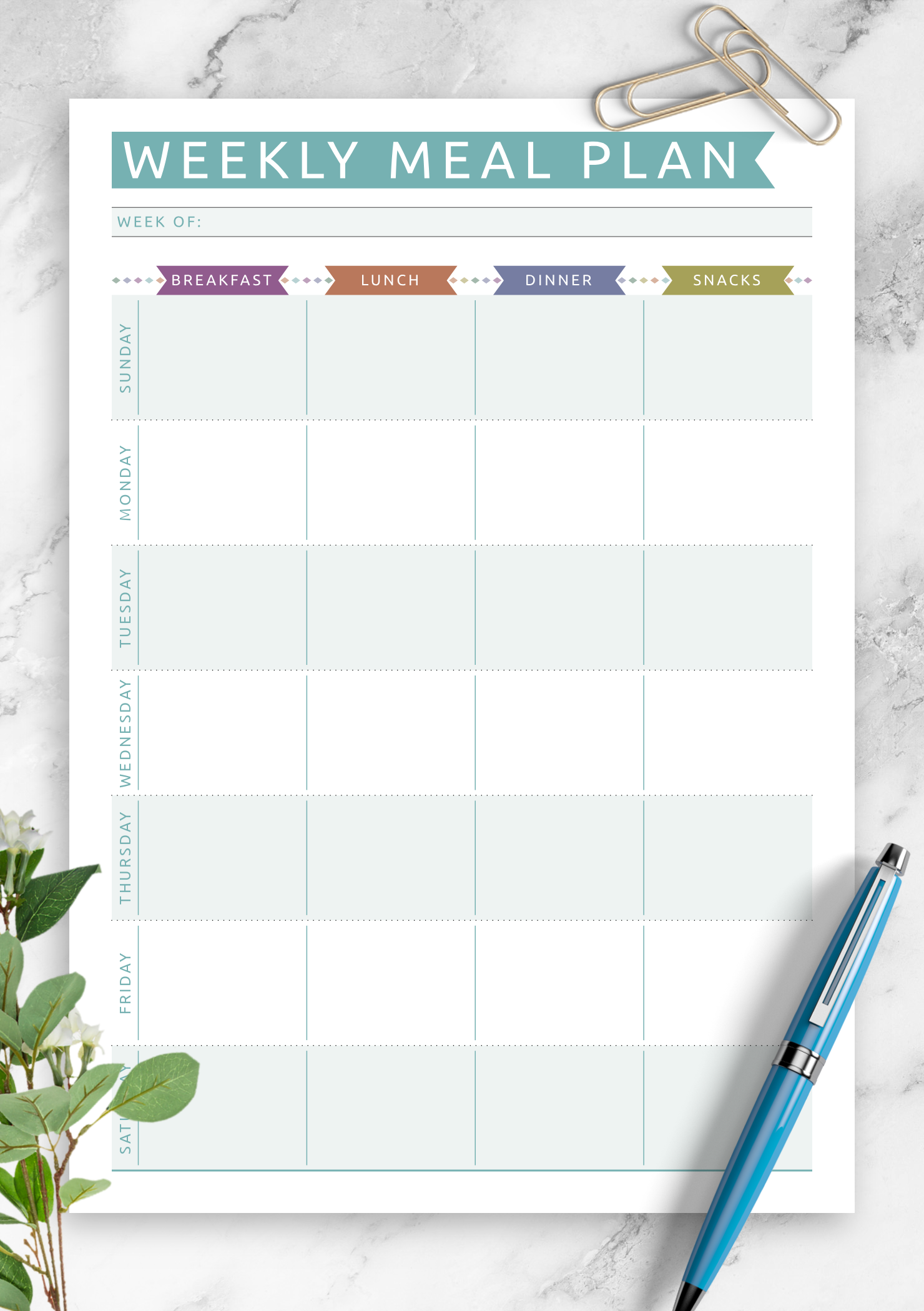 Meal Planning Template Free Printable Templates Printable