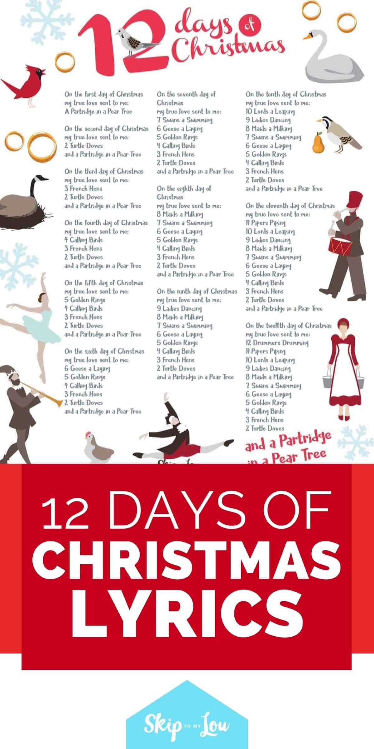 Meaning Of 12 Days Of Christmas Lyrics Printable Online