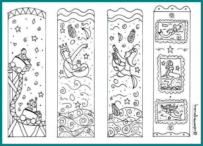 Free Printable Coloring Under The Sea Bookmarks