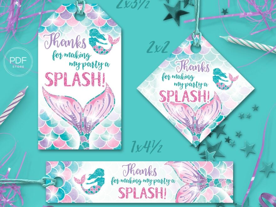 Mermaid Party Favor Tags Free Printable Printable Word Searches
