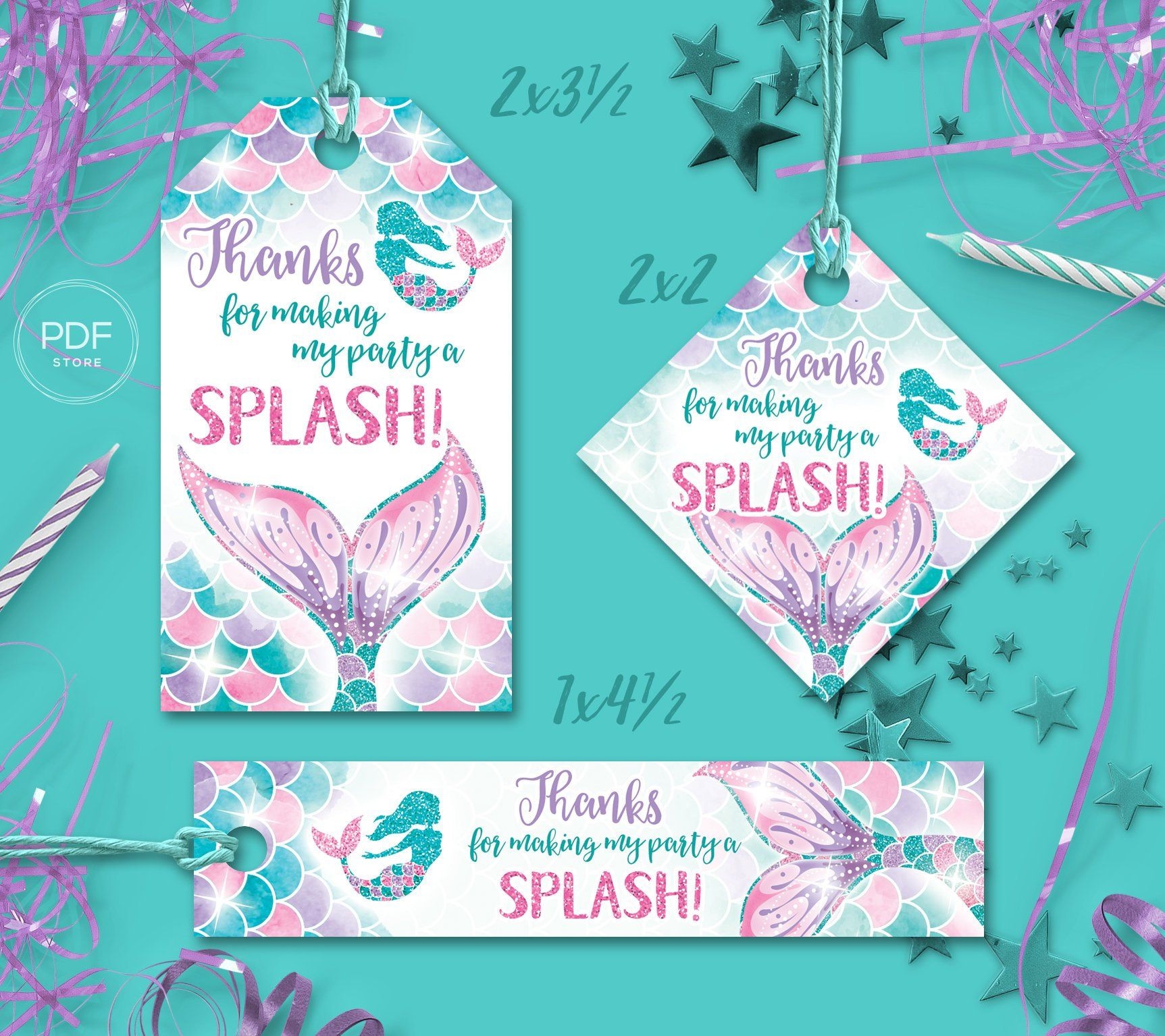 Mermaid Party Favor Tags Free Printable Printable Word Searches