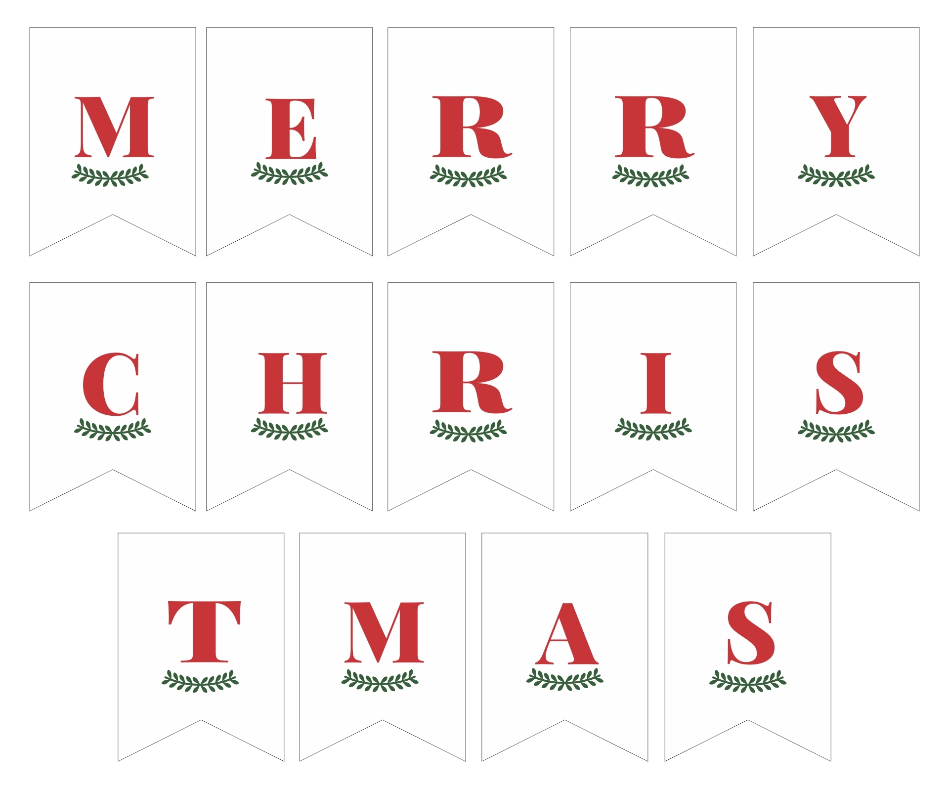 Merry Christmas Lettering 15 Free PDF Printables Printablee