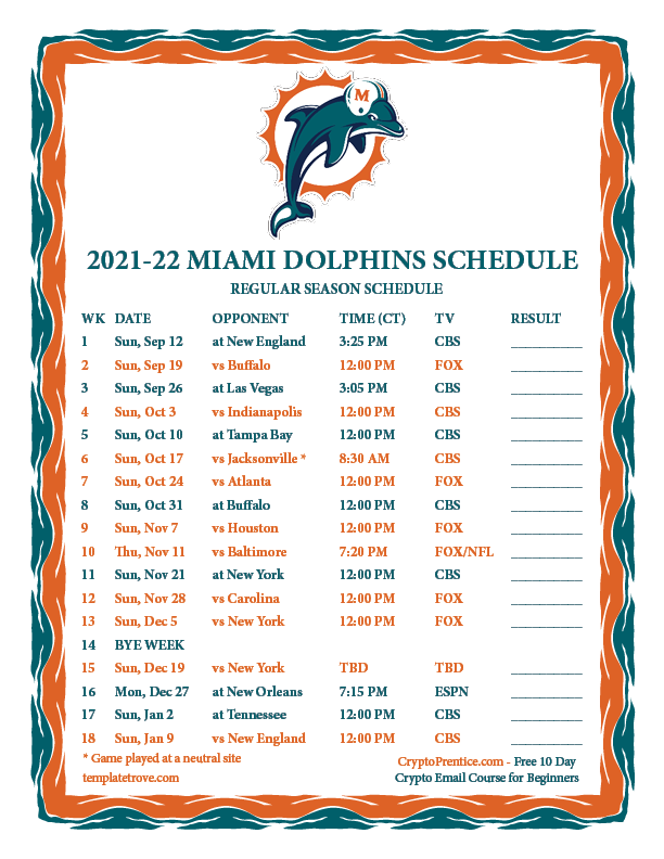 Miami Dolphins Schedule 2024 Printable Vale Doralin Miami Dolphins Schedule 2024 Printable Vale Doralin