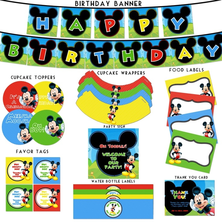 Free Printable Mickey Mouse Clubhouse Birthday Party Signs
