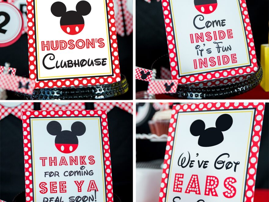 Mickey Mouse Party Signs Printable Studio