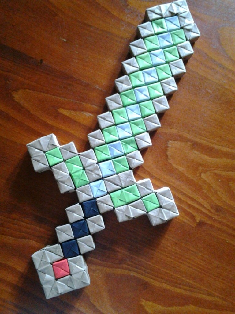 Minecraft Deluxe Papercraft Origami Minecraft Sword For Braxtons 