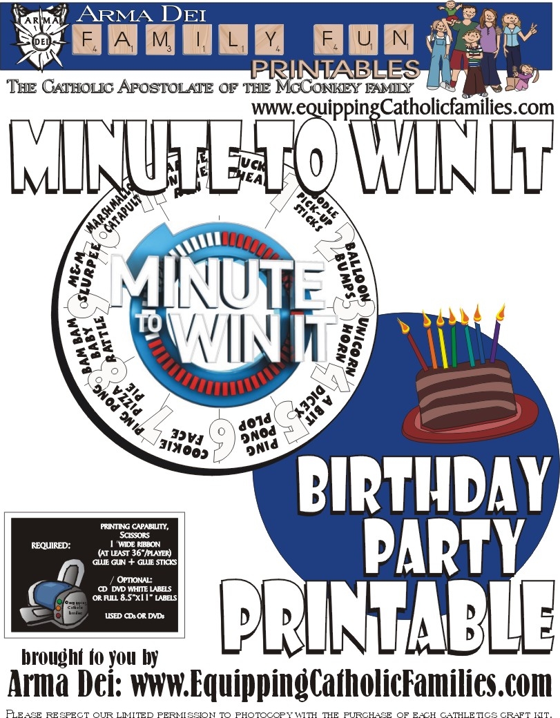 Minute To Win It With FREE Printable