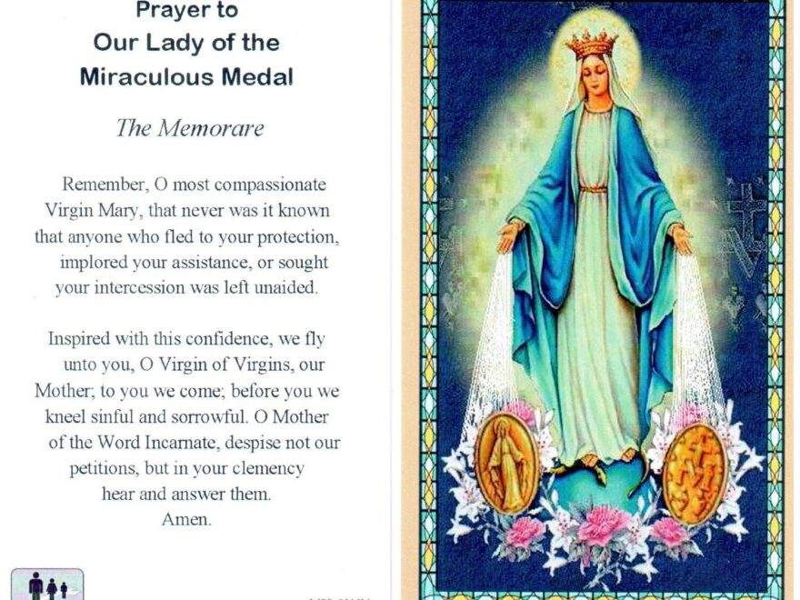 Miraculous Medal Prayer Card Printable