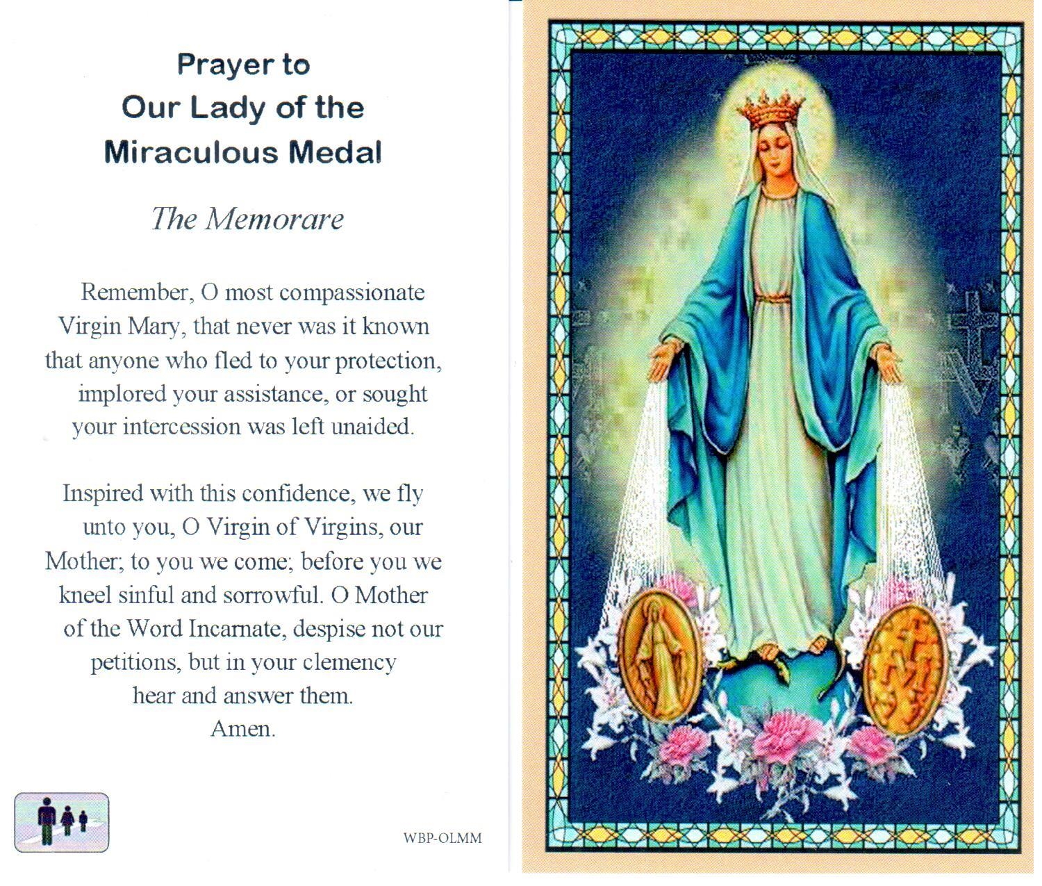 Miraculous Medal Prayer Card Printable Miraculous Medal Prayer Card Printable