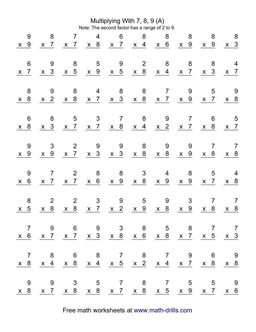 Mixed Multiplication Table Free Printable