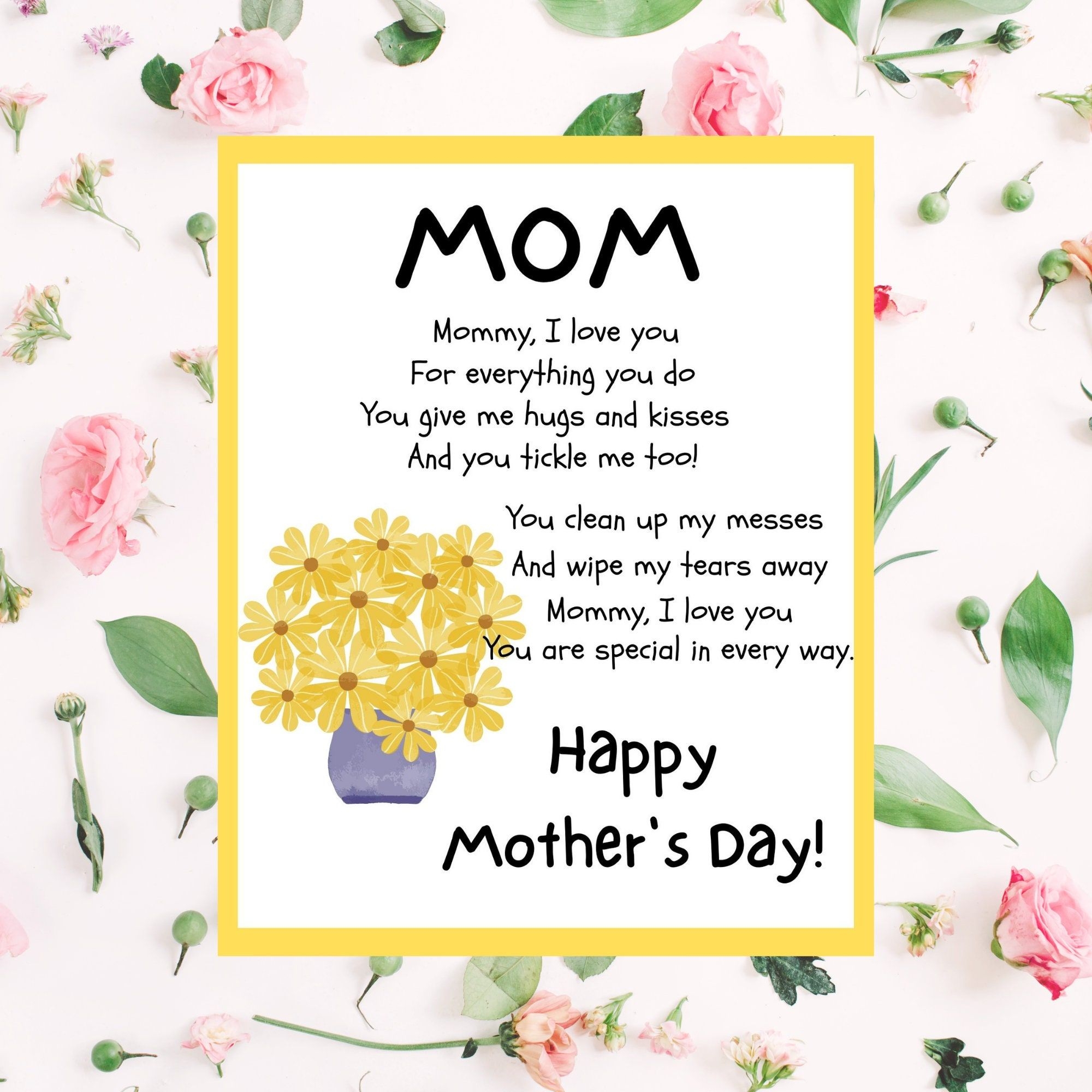 Mothers Day Poems From Child Printable Mothers Day Poems From Child Printable