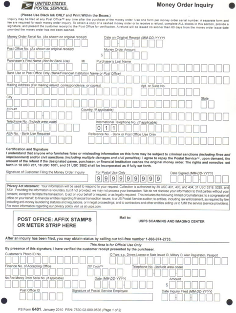 Money Order Templates PDF Download Fill And Print For Free