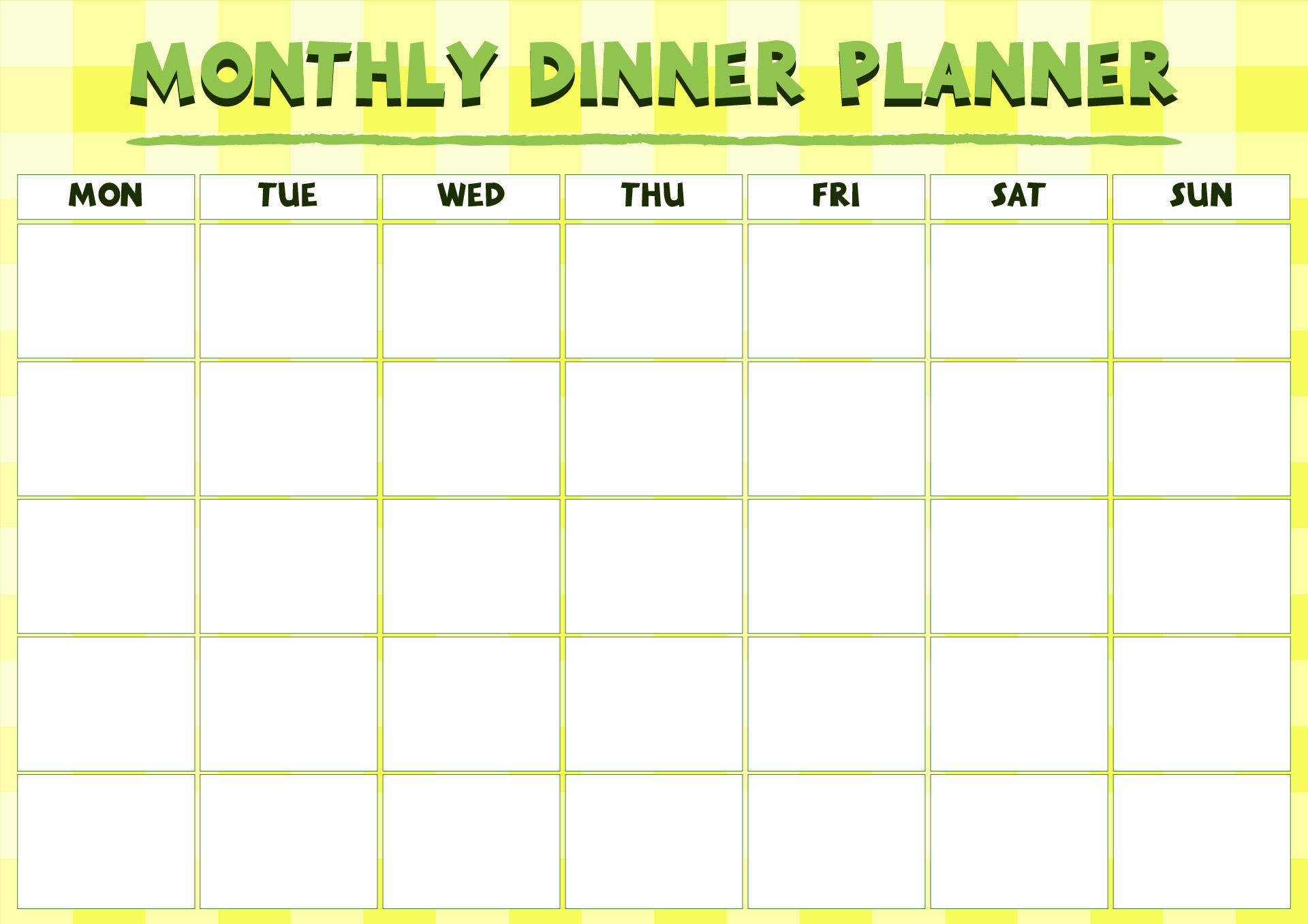 Monthly Meal Planner Free Printable