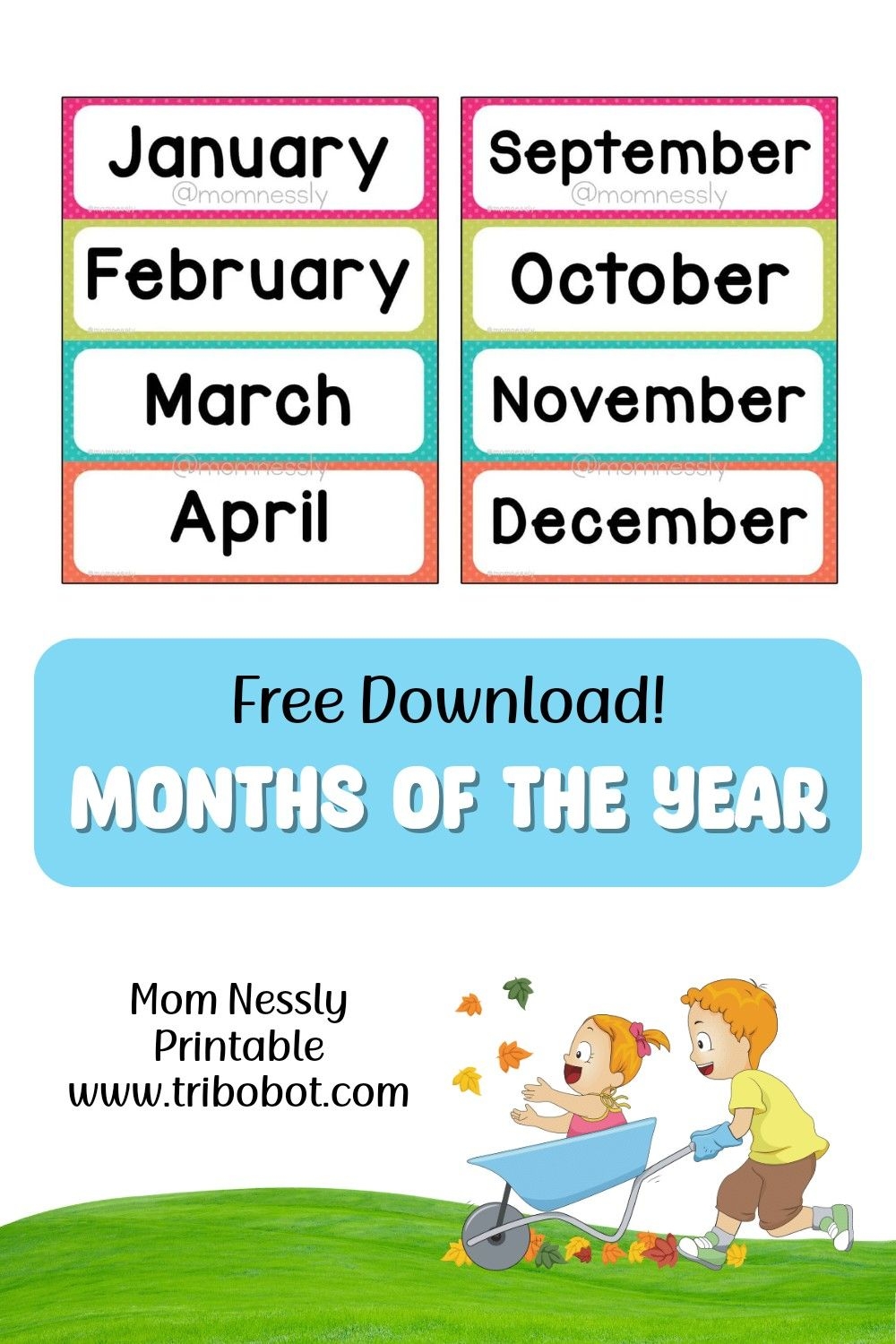 Months Of The Year Printable Free