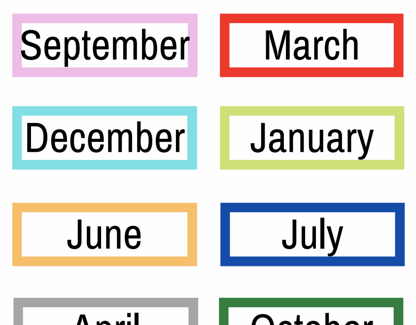 Months Of The Year Printables For Preschool