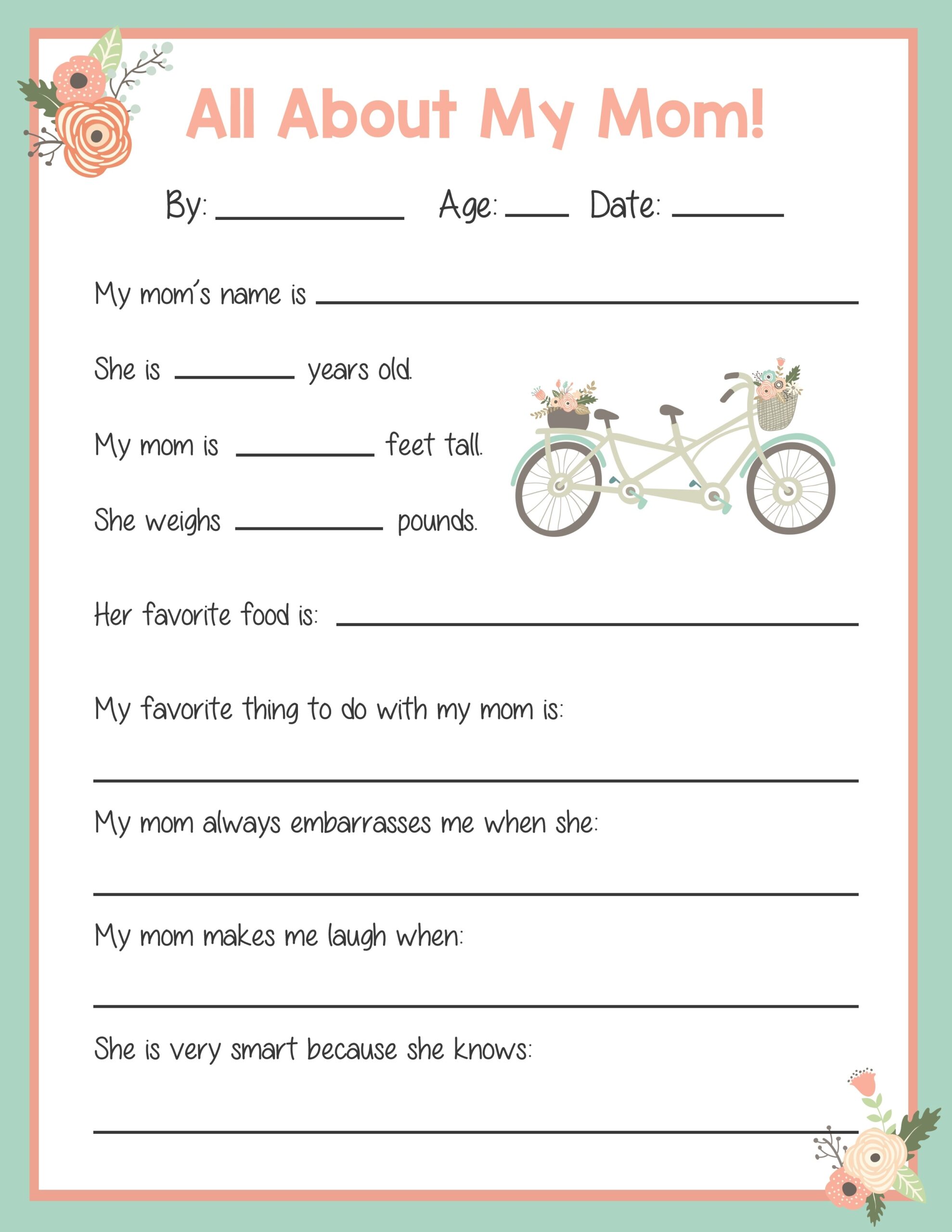 Mother 39 s Day Questionnaire Printable Mother 39 s Day Questionnaire Printable