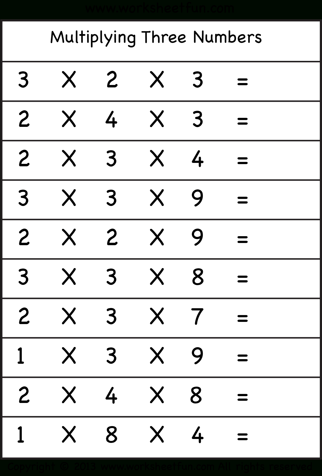 Multiplication By 2 Worksheets Grade 3