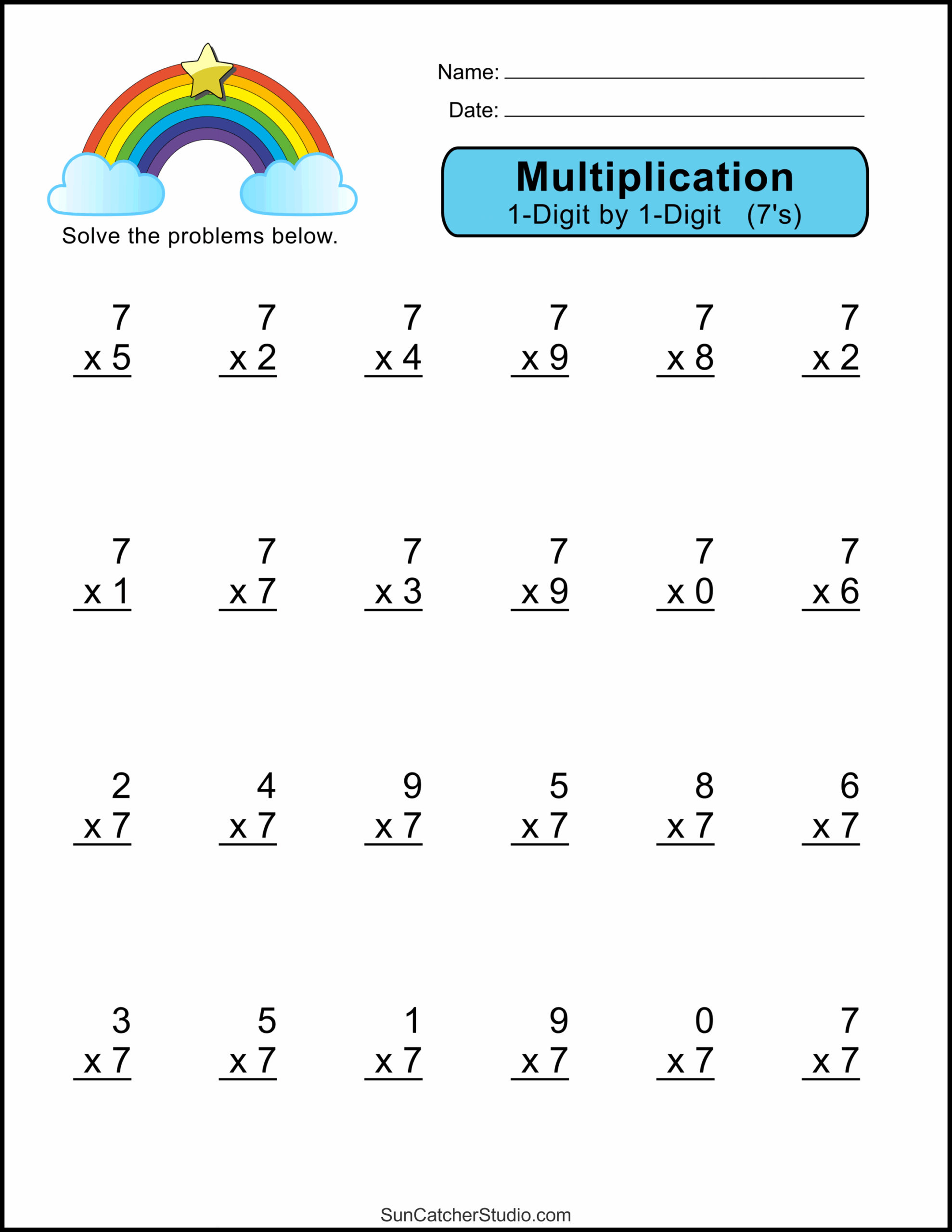 Free Printable Multiplication Worksheets Grade 3