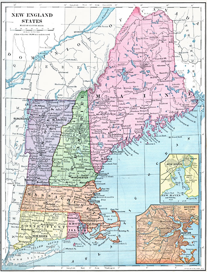 New England Map Printable