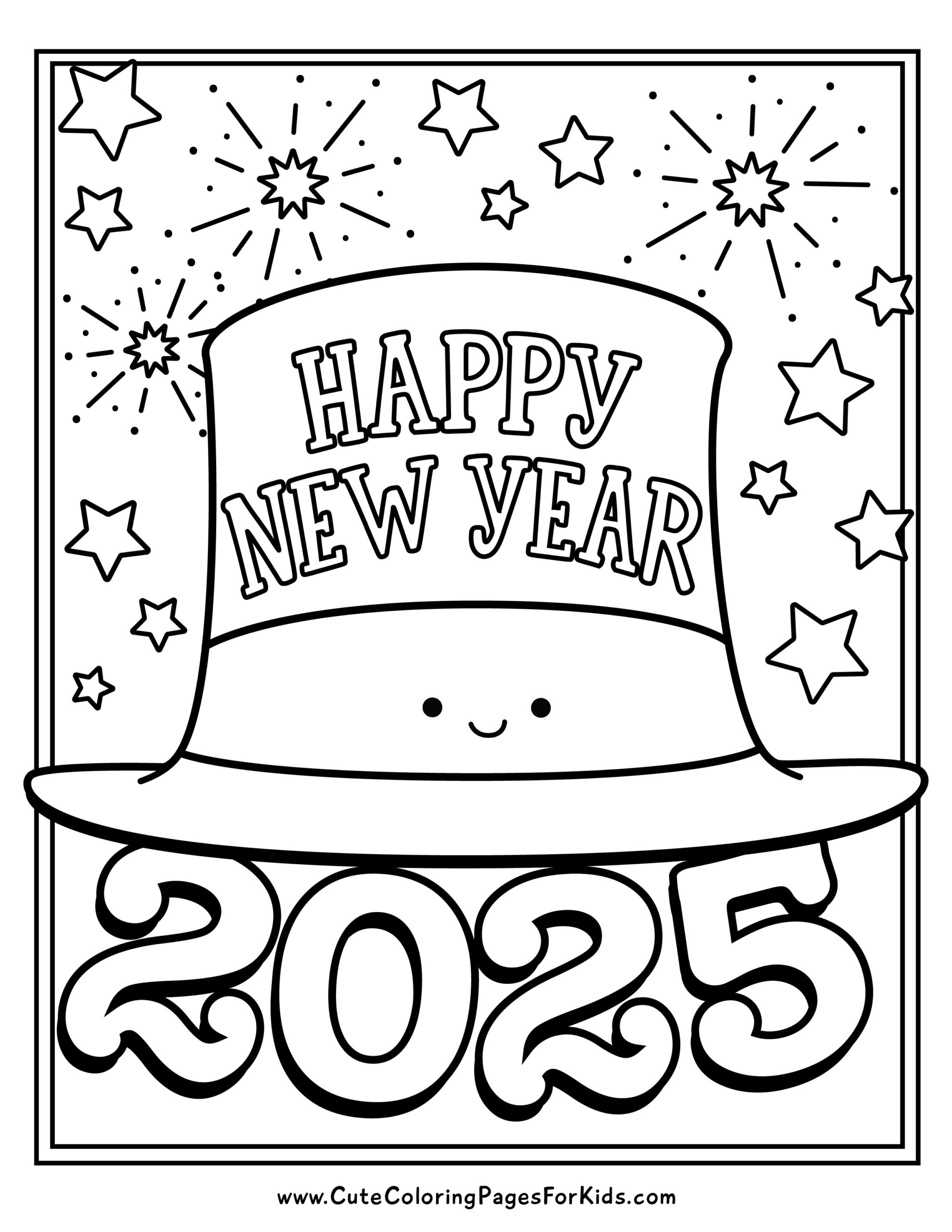 New Years 2025 Coloring Pages Printable Free Felix S Gregersen