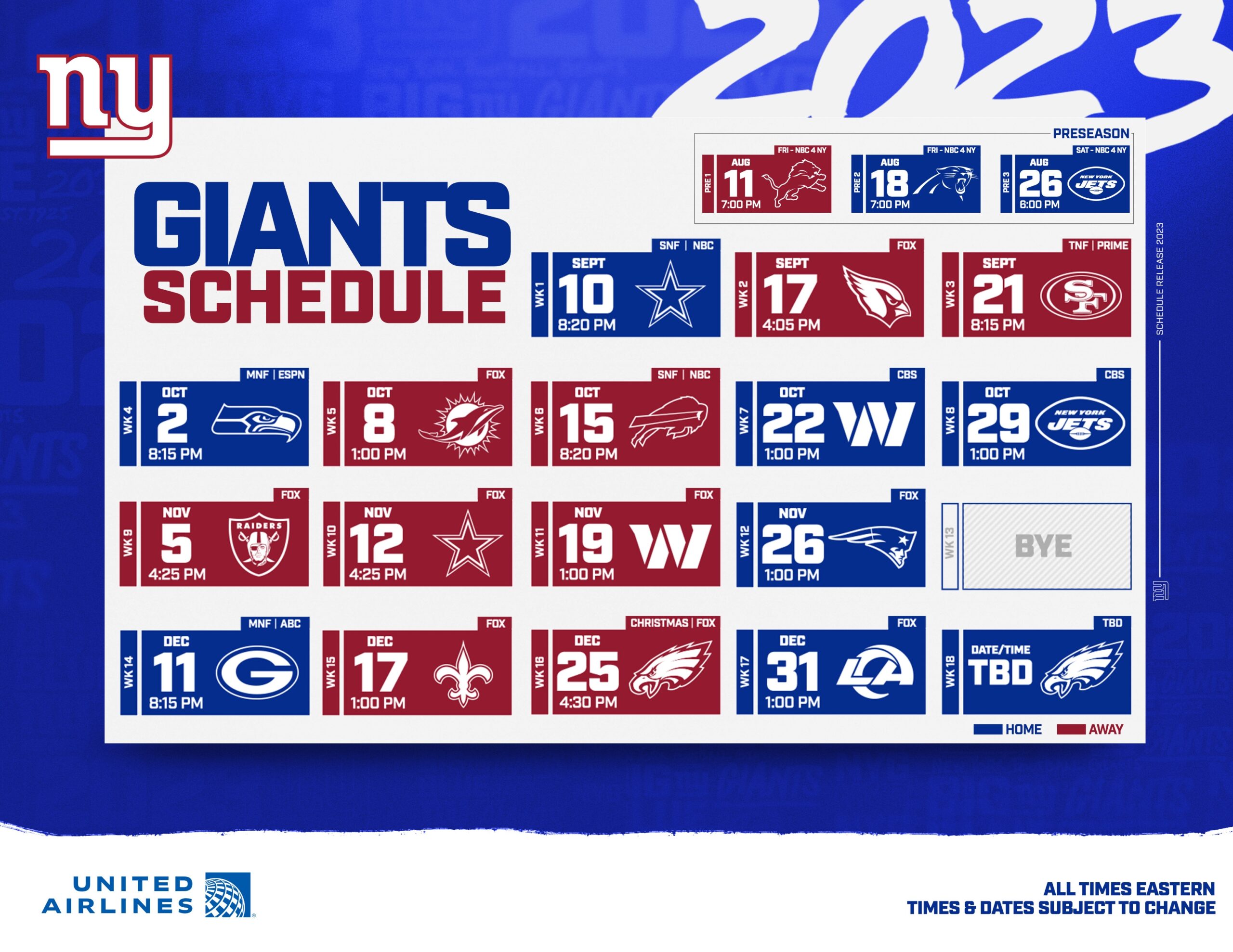 New York Giants Printable Schedule 2025 24 Pdf James S Thomas