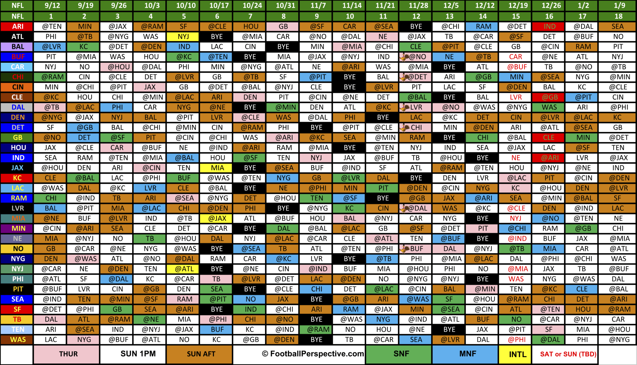Nfl Football Schedule Today Printable Hugo J Brier