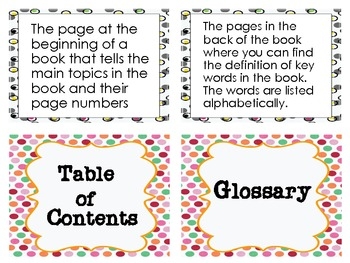 Non Fiction Text Features Matching Cards By Sandra Matthews Teacher Place