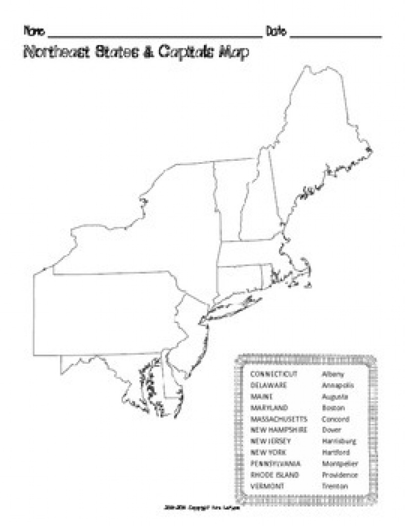 Northeast States And Capitals Map Quiz Printable Map
