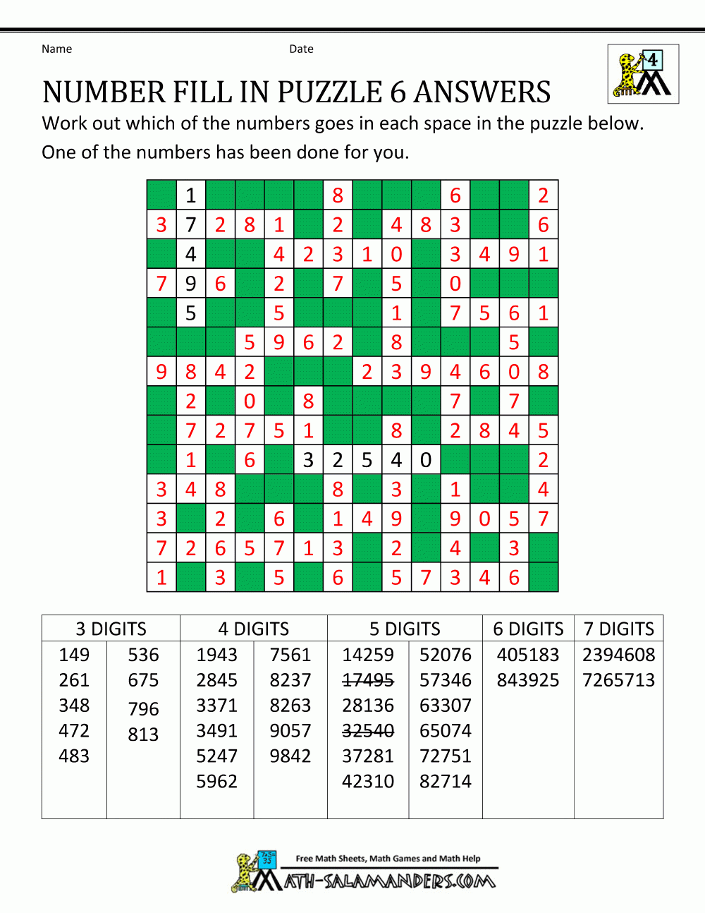 Free Printable Number Fill In Puzzles For Adults