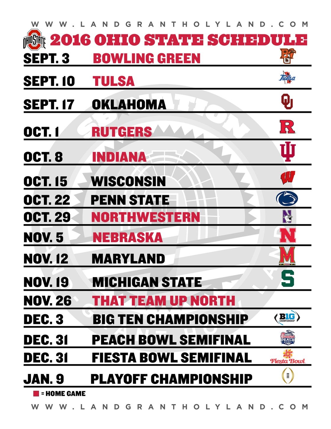 Ohio State 2025 Printable Schedule Frederikke M Kristiansen