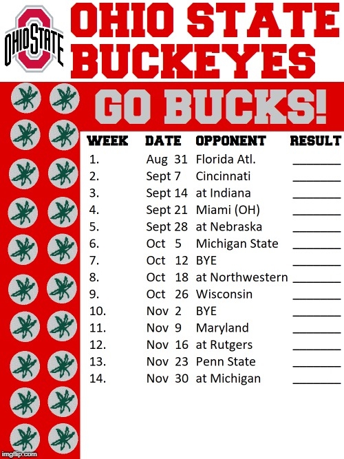 Ohio State Football 2025 Schedule Printable Pdf Free Download Mimir M 