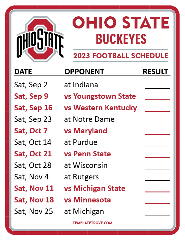 Ohio State Schedule 2025 Football Season Tickets Frederik H Poulsen