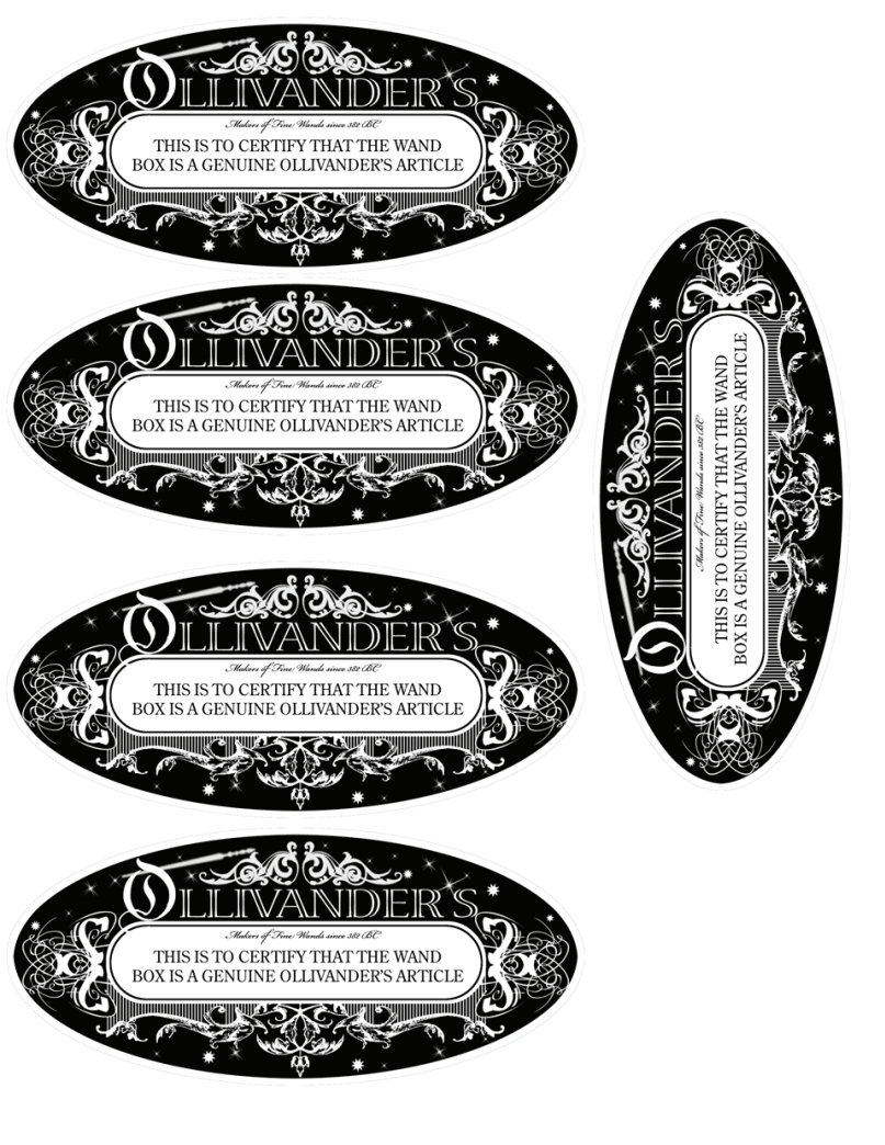 Ollivander Wand Label pdf Harry Potter Pinterest