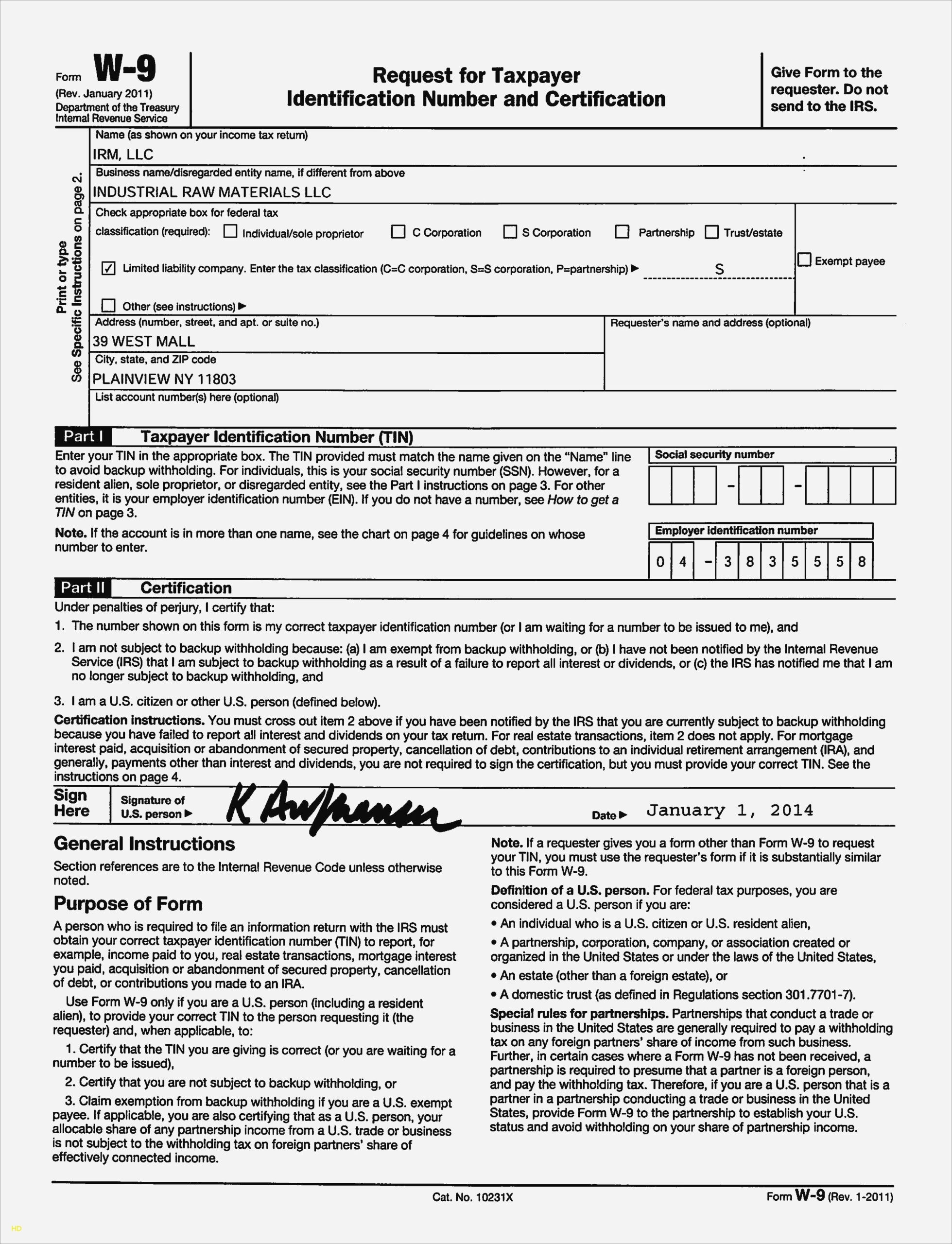Free Printable W 9 Form
