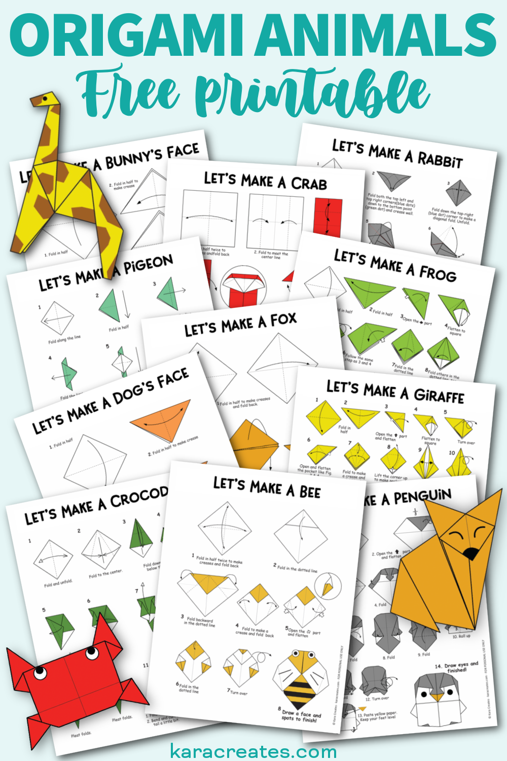 Origami Instructions Printable For Kids