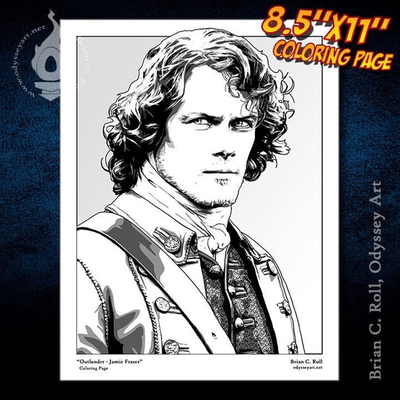 Outlander Jamie Fraser Downloadable Printable Coloring Etsy