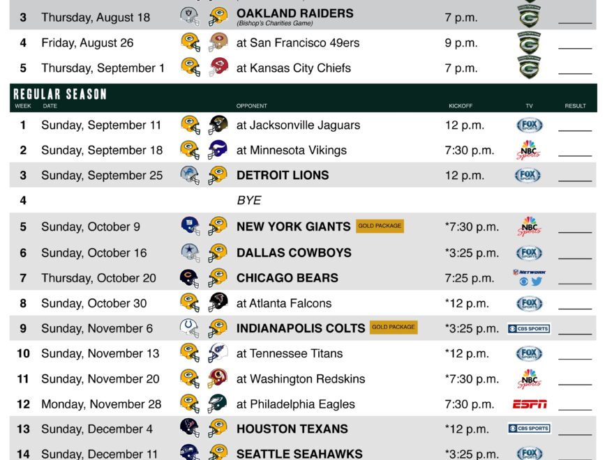Packers 2025 To 2025 Schedule Jaxon S Dinah