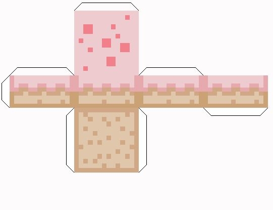 Papercraft Minecraft Valentines Day Cake Paper Toys Template 